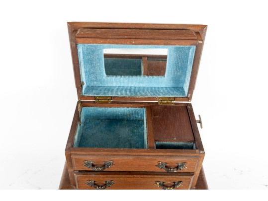 Colonial Style Vintage Wood Jewelry Music Box 