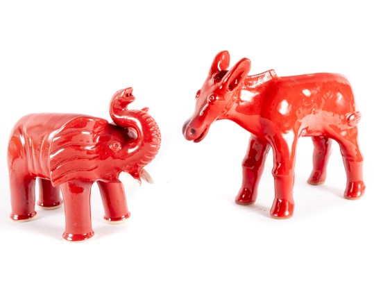 Larry Moore (Seagrove, NC) Earthenware Art Pottery Animal Sculptures 