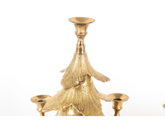 Waccamaw Brass Works Christmas Tree Candle Holders