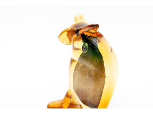 JI & Co. Murano Art Glass Owl With Millefiori Eyes