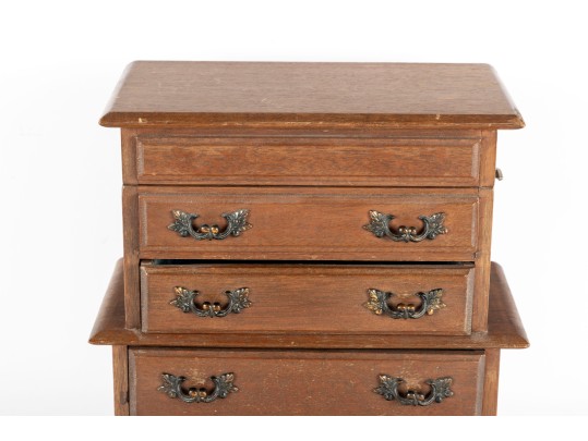Colonial Style Vintage Wood Jewelry Music Box 