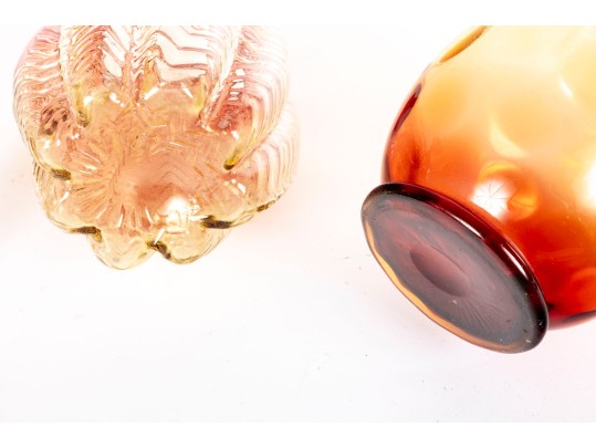 Amberina Depression Glass Drink Pitchers Including Fenton