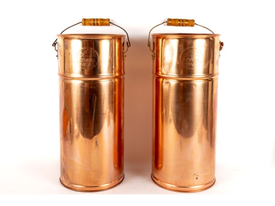 Pair Of Revere Ware Copper Umbrella Stands