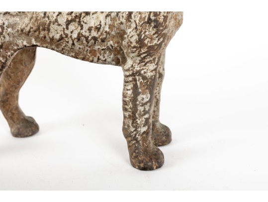 Antique Cast Iron Fox Terrier Dog Doorstop