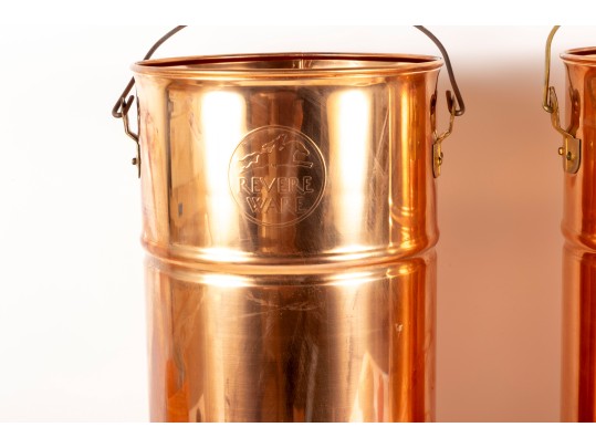 Pair Of Revere Ware Copper Umbrella Stands