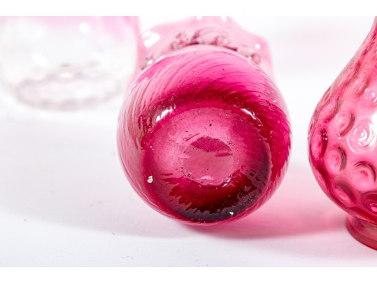 Vintage Cranberry Depression Glass Vases
