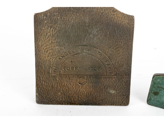 1928 Angelus Call To Prayer Cast Iron Bookends