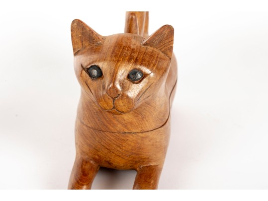 Pair Of Hand-Carved Animal Sculptures 