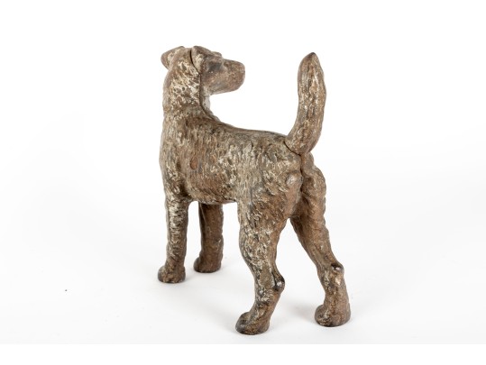Antique Cast Iron Fox Terrier Dog Doorstop