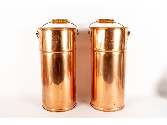 Pair Of Revere Ware Copper Umbrella Stands