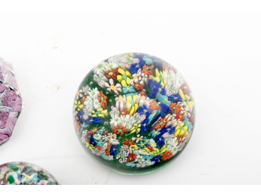 Millefiori Murano Art Glass Paperweights