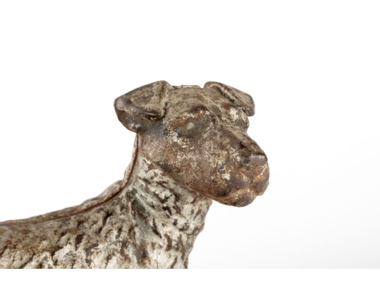 Antique Cast Iron Fox Terrier Dog Doorstop