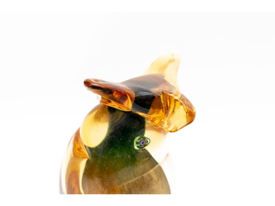 JI & Co. Murano Art Glass Owl With Millefiori Eyes