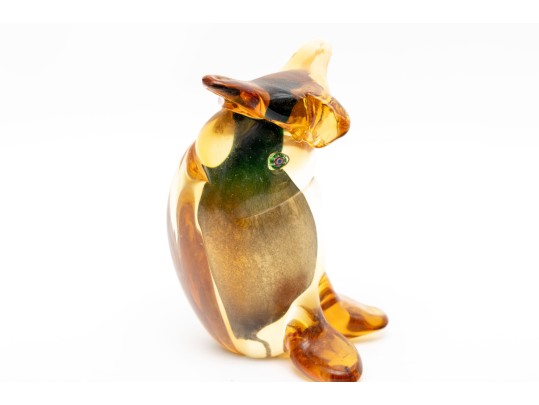 JI & Co. Murano Art Glass Owl With Millefiori Eyes