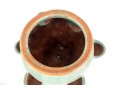 Large Blue-Glazed Redware Strawberry Pot Planter