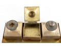 Solid Brass Antique Portuguese Inkwell Set