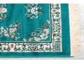Hand-Woven Oriental Teal Wool Scatter Rug (3'4