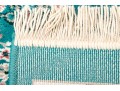 Hand-Woven Oriental Teal Wool Scatter Rug (3'4
