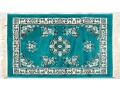 Hand-Woven Oriental Teal Wool Scatter Rug (3'4
