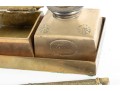 Solid Brass Antique Portuguese Inkwell Set