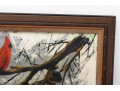 Lee Reynolds Burr (B. 1936) California Redbirds Oil On Canvas Art