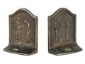 1928 Angelus Call To Prayer Cast Iron Bookends