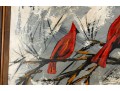 Lee Reynolds Burr (B. 1936) California Redbirds Oil On Canvas Art