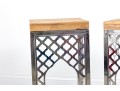Contemporary Stainless Steel Lattice Accent Tables