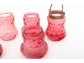 Cranberry Coin Depression Glass Pickle Castors