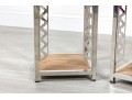 Contemporary Stainless Steel Lattice Accent Tables