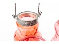 Cranberry Coin Depression Glass Pickle Castors