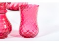 Vintage Cranberry Depression Glass Vases