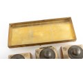 Solid Brass Antique Portuguese Inkwell Set