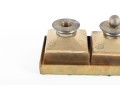 Solid Brass Antique Portuguese Inkwell Set