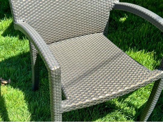 Brown Jordan Outdoor Dining Table With Six Armchairs