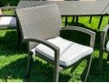 Brown Jordan Outdoor Dining Table With Six Armchairs