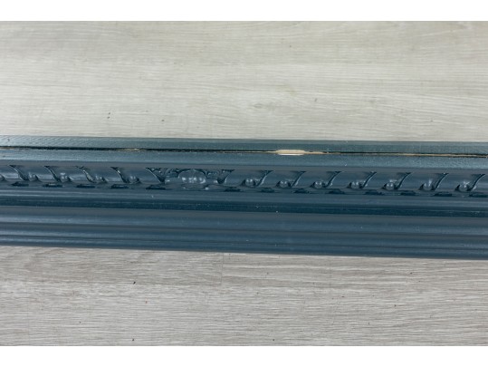 Contemporary Blue Carved Wood Wall Mirror