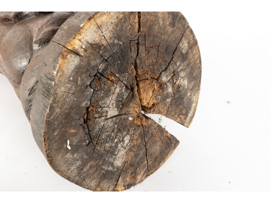 Antique Wood-Carved Horse Rider Totem