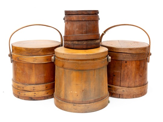 Set Of Antique Wood Firkins