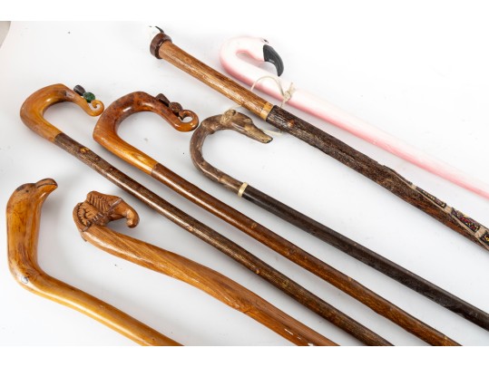 Collection Of Seven Vintage Woodcraft Canes