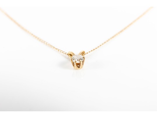 14K And Petite Diamond Pendant Necklace