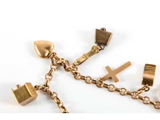 14K Gold Charm Bracelet 