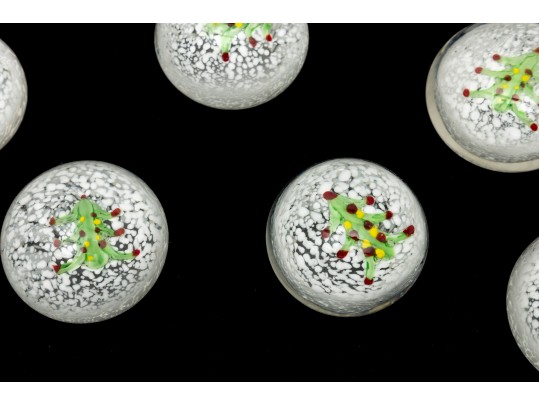 Vintage Art Glass Seasonal Paperweights 