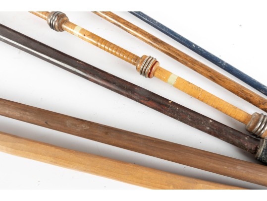 Collection Of Six Vintage Americana Wood Canes