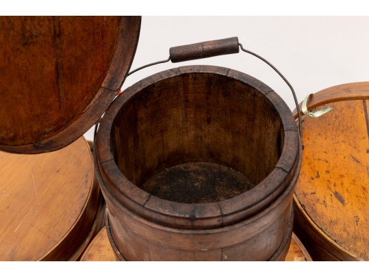 Set Of Antique Wood Firkins