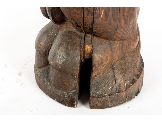 Antique Wood-Carved Horse Rider Totem