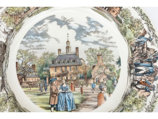 Williamsburg Virginia By Wedgwood - Trio Of Vintage Historical Dinner Plates