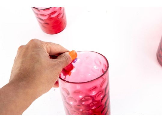 Cranberry Depression Glass Tumblers