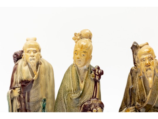 Vintage Chinese Glazed Mudmen Figurines