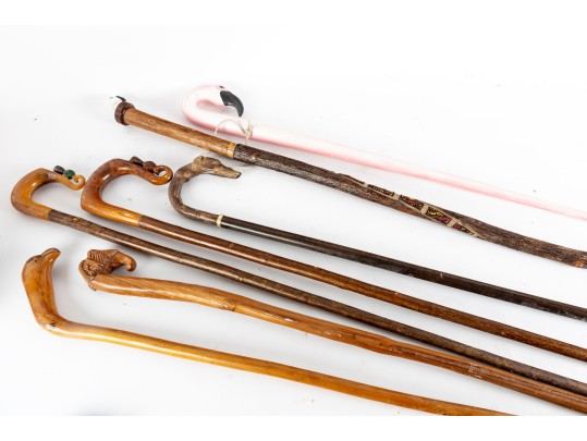 Collection Of Seven Vintage Woodcraft Canes